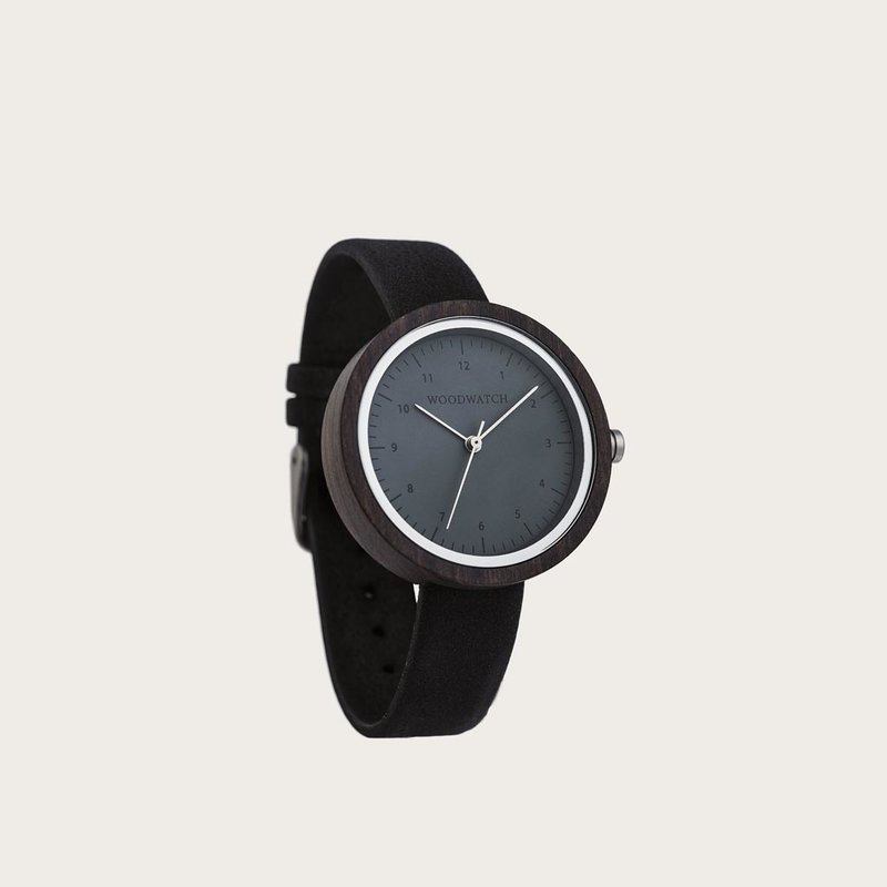 Inspired by contemporary Nordic minimalism. The NORDIC Helsinki features a 36mm diameter black sandalwood case with a cool grey dial and silver details. Handmade from sustainably sourced wood and combined with an ultra soft black sustainable vegan leather