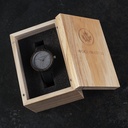 Inspired by contemporary Nordic minimalism. The NORDIC Helsinki features a 36mm diameter black sandalwood case with a cool grey dial and silver details. Handmade from sustainably sourced wood and combined with an ultra soft black sustainable vegan leather