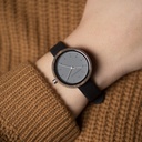 Inspired by contemporary Nordic minimalism. The NORDIC Helsinki features a 36mm diameter black sandalwood case with a cool grey dial and silver details. Handmade from sustainably sourced wood and combined with an ultra soft black sustainable vegan leather