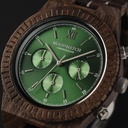Prepare for adventure with our fully featured, hand-crafted Chronograph wrist watch. This premium design watch features a 45mm walnut wood case, green stainless steel dial and a SEIKO VD54 movement. The unique new strap combines sustainable walnut wood wi