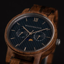 The CLASSIC Collection rethinks the aesthetic of a WoodWatch in a sophisticated way. The slim cases give a classy impression while featuring a unique a moonphase movement and two extra subdials featuring a week and month display. The CLASSIC Typhoon is ma