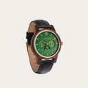 The CLASSIC Collection rethinks the aesthetic of a WoodWatch in a sophisticated way. The slim cases give a classy impression while featuring a unique a moonphase movement and two extra subdials featuring a week and month display. The CLASSIC Hunter Jet is