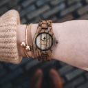 The CORE Collection got its name from the finest quality of wood from the tree. The sporty designs are perfect for wood enthusiasts and adventurers alike. Each watch is handcrafted and unique, consisting of a variation in grain pattern and color. The men'