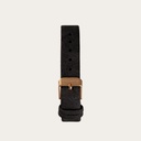 The Black Band is made of vegan leather and a metal buckle clasp and is naturally died with a black hue. The Black Band 14mm fits the Nordic Collection.