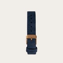 The Navy Band is made of vegan leather and a metal buckle clasp and is naturally died with a blue hue. The Navy Band 14mm fits the Nordic Collection.