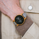 The CLASSIC Collection rethinks the aesthetic of a WoodWatch in a sophisticated way. The slim cases give a classy impression while featuring a unique a moonphase movement and two extra subdials featuring a week and month display. The CLASSIC Maverick Grey