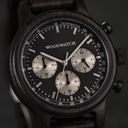 The Chrono Night Sky is made from leadwood and features a double layered deep black dial with silver details.