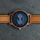 The CLASSIC Collection rethinks the aesthetic of a WoodWatch in a sophisticated way. The slim cases give a classy impression while featuring a unique a moonphase movement and two extra subdials featuring a week and month display. The CLASSIC Mariner is ma