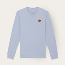 Soft unisex long-sleeved sweater with a round neck. Made of 85% organic cotton and 15% recycled polyester, featuring embroidered Harvey logo.