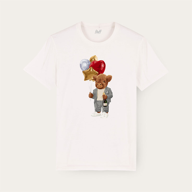 Soft unisex short-sleeved t-shirt with a round neck, made of 100% organic cotton and featuring a full body Harvey.
