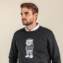 Soft unisex long-sleeved sweater with a round neck. Made of 85% organic cotton and 15% recycled polyester, featuring a full body Harvey print.
