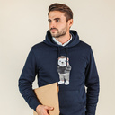 Soft unisex long-sleeved hoodie with a double layered hood and a kangaroo pocket at the front. Made of 85% organic cotton and 15% recycled polyester, featuring a full body Harvey print.