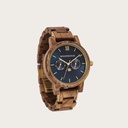 The CLASSIC Sailor has a classy slim case while featuring unique a moonphase movement and two extra subdials. The watch is made of East African Kosso Wood and features a blue dial and golden-colored details. Pair it perfectly with the ELLIPSE Clear BlueBl