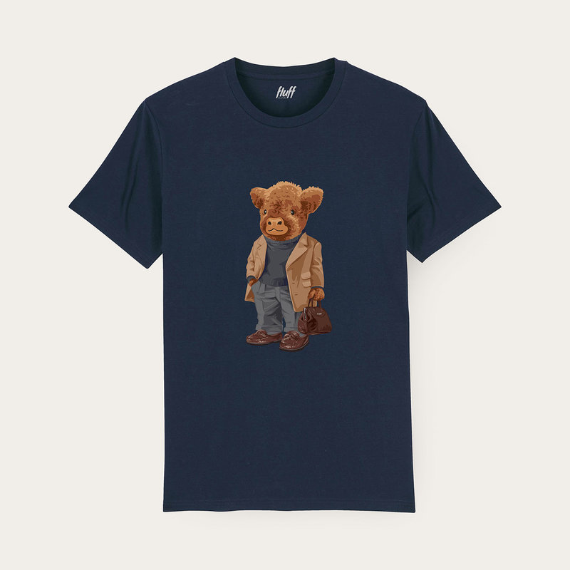 Soft unisex short-sleeved t-shirt with a round neck, made of 100% organic cotton and featuring a full body Harvey.