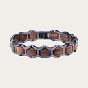 Wood and steel fusion bracelet with 13mm wide links. Pair it with a watch or wear it by itself. Comes in an engraveable wooden box.