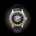 The Nostalgia Jet is crafted from walnut wood and stainless steel, featuring a matte black dial, black vegan leather strap, and brushed silver metal details.