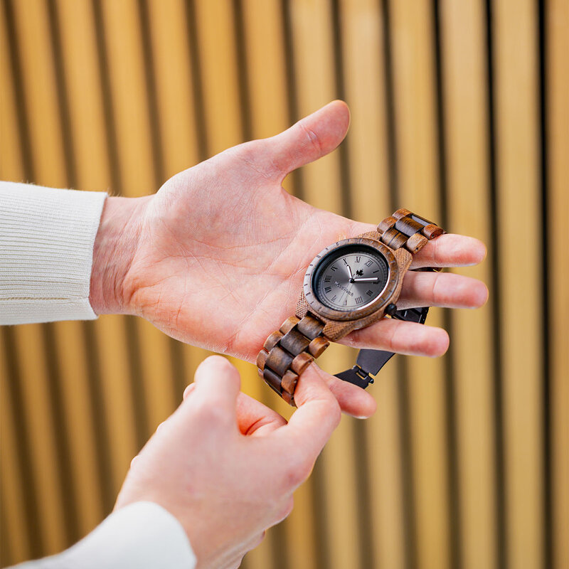 That first instinct and lust for a new adventure. This is the idea that brought the ORIGINAL Collection to life. Hand-carved wooden watches that celebrate the raw aspects of nature, which provide the world its beauty. Each model makes a statement and a gr