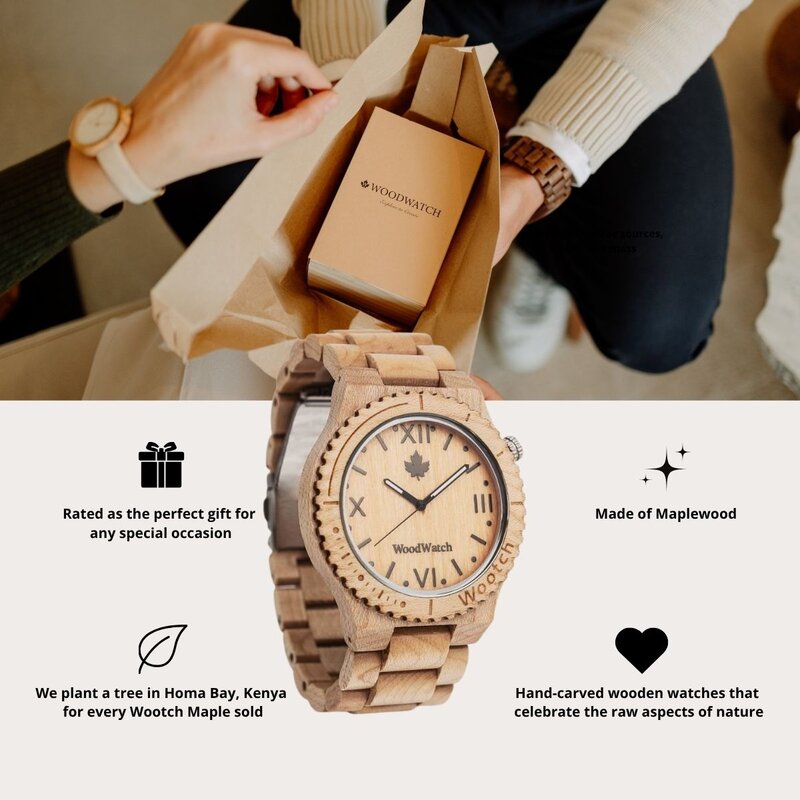 That first instinct and lust for a new adventure. This is the idea that brought the ORIGINAL Collection to life. Hand-carved wooden watches that celebrate the raw aspects of nature, which provide the world its beauty. Each model makes a statement and a gr