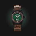 Verdant is made of Acacia wood, featuring a green dial.