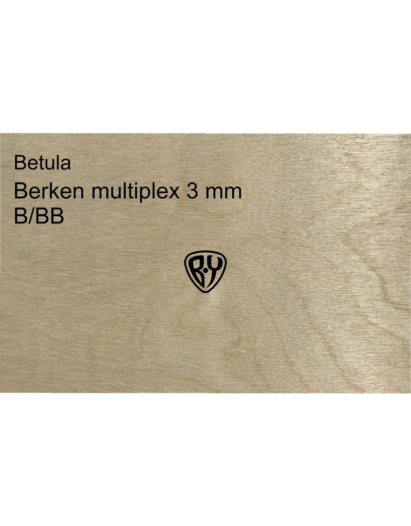 Betula Betula-  Berken multiplex plaat 1525x1525 3 mm