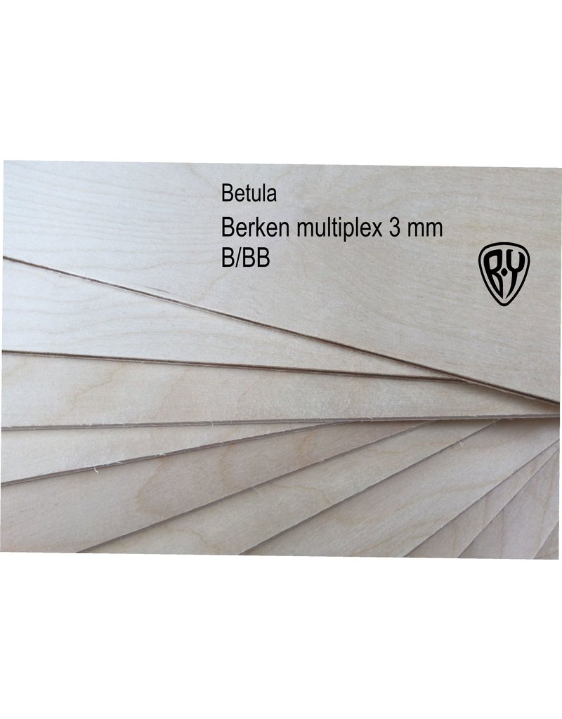 Betula Betula-  Berken multiplex plaat 1525x1525 3 mm