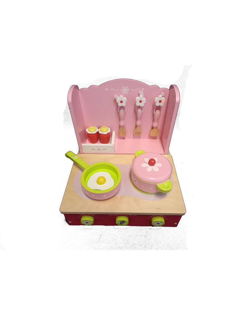 houten fornuis roze opklapbaar