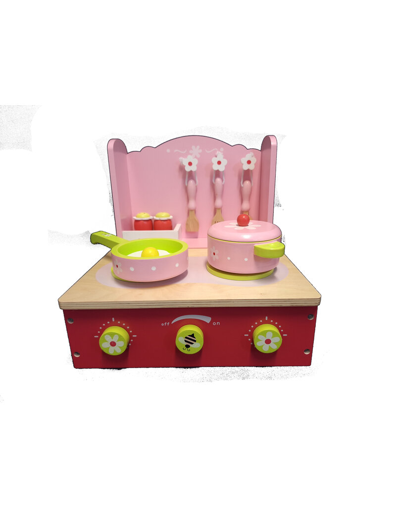 houten fornuis roze opklapbaar