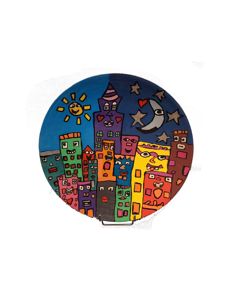 Gekleurde bamboeschaal