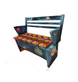 Houten gekleurde bank