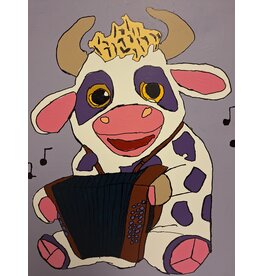 Schilderij Muzikale koe
