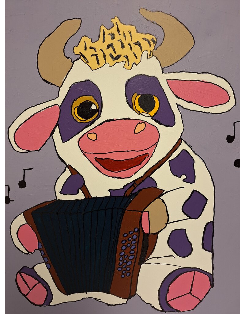 Schilderij Muzikale koe