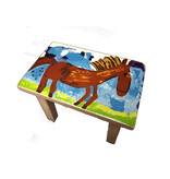 Houten tafel paard