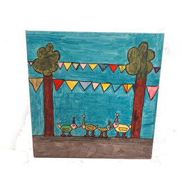 Schilderij feest