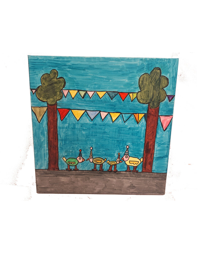 Schilderij feest