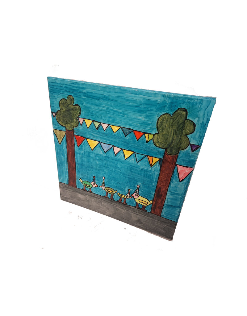 Schilderij feest