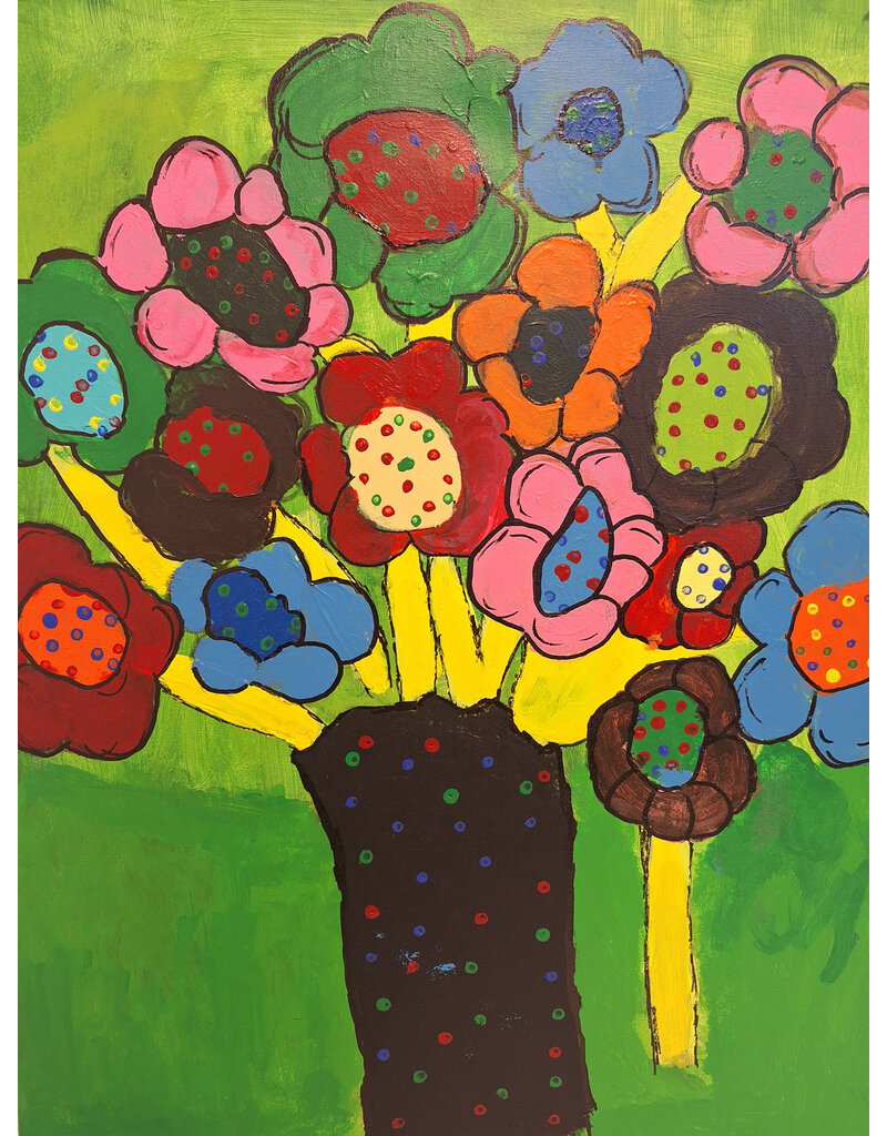 Schilderij fleurig boeket