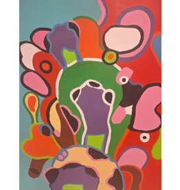 Schilderij kleurige koe