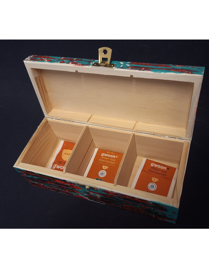 Beschilderde theedoos