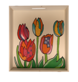 Houten dienblad tulpen