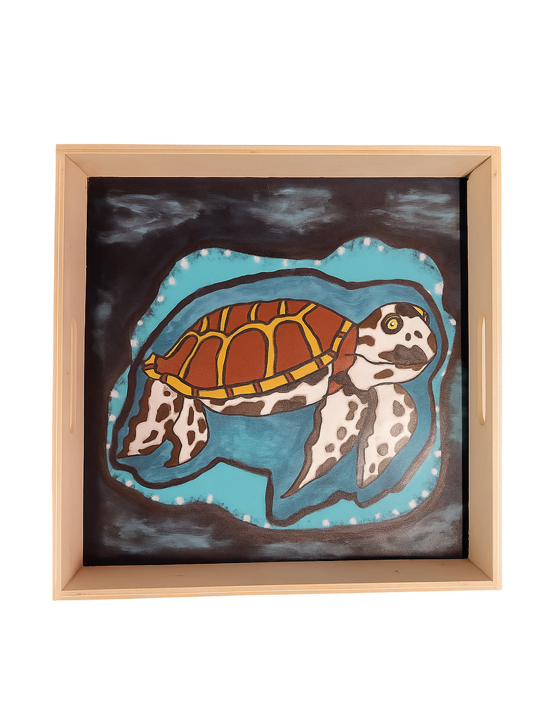 Houten dienblad schildpad