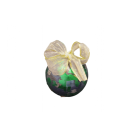 Kerstbal groen met strik