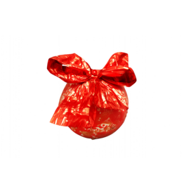 Kerstbal rood met strik