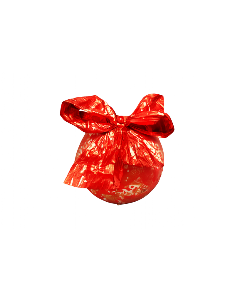 Kerstbal rood met strik