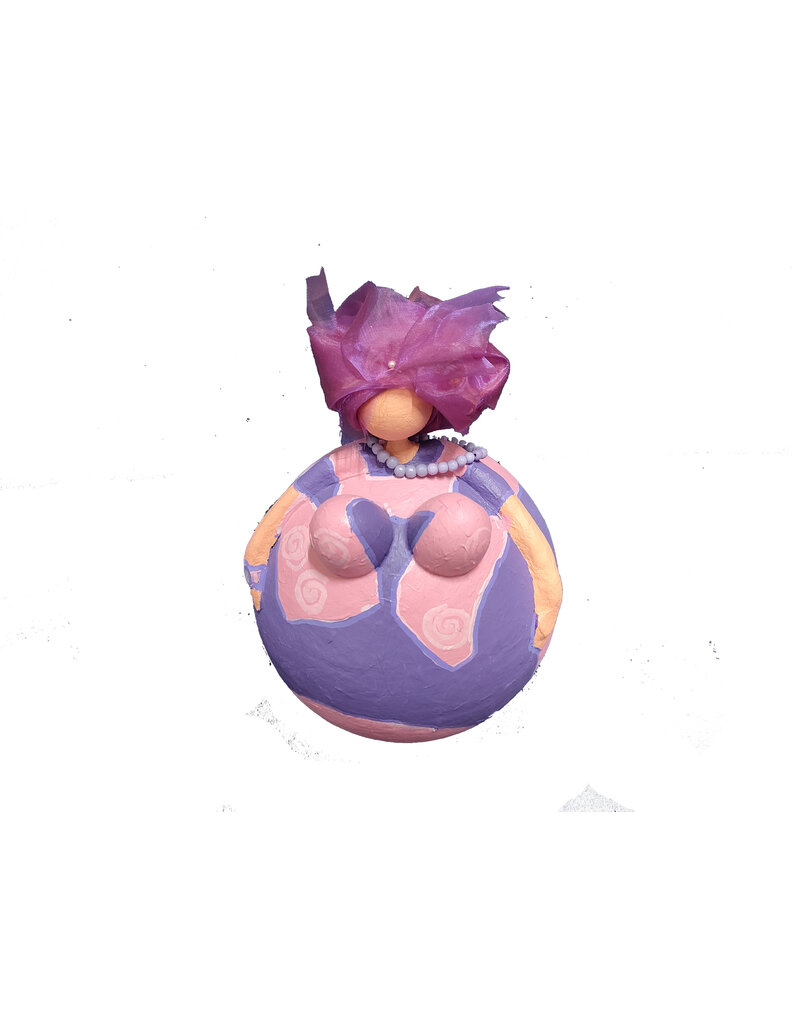 Dikke dame middel paars&roze