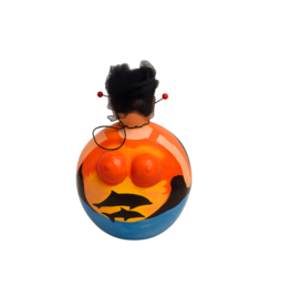 Dikke dame groot met zomer outfit