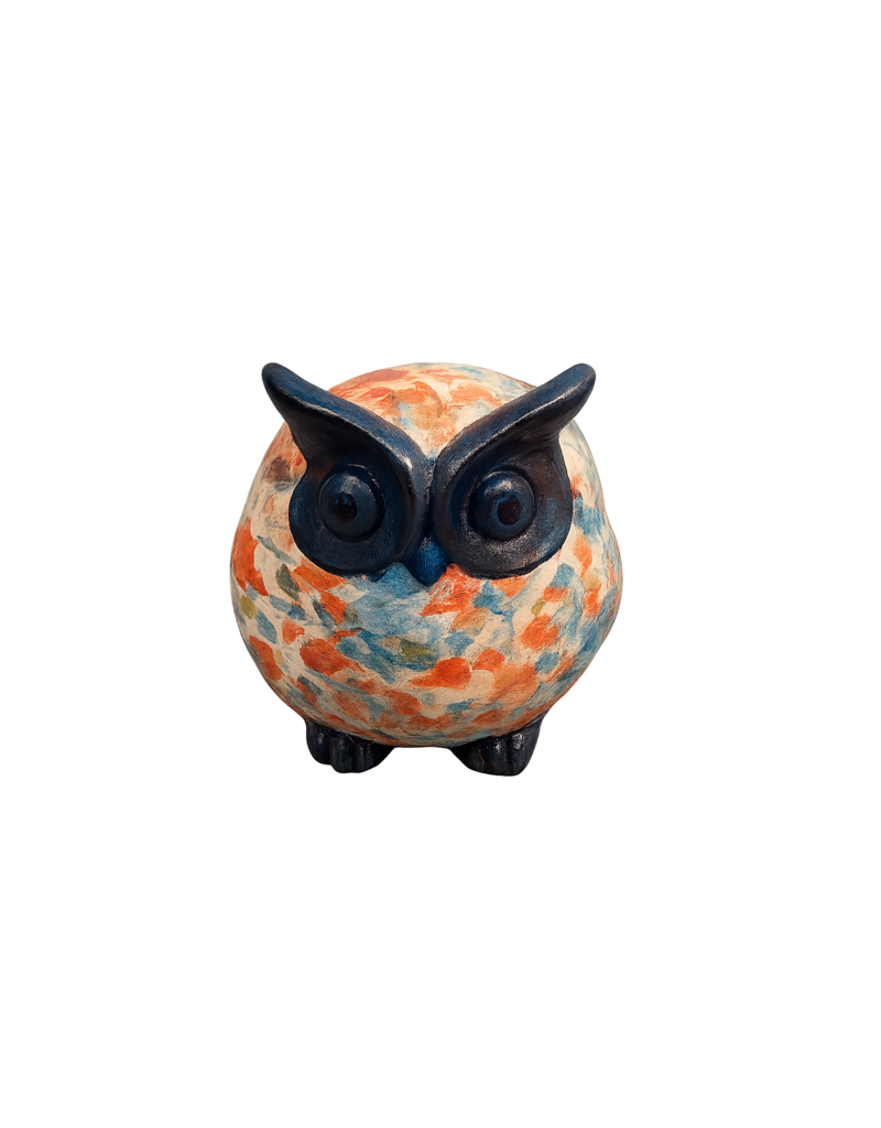 Keramieke uil met kleuren