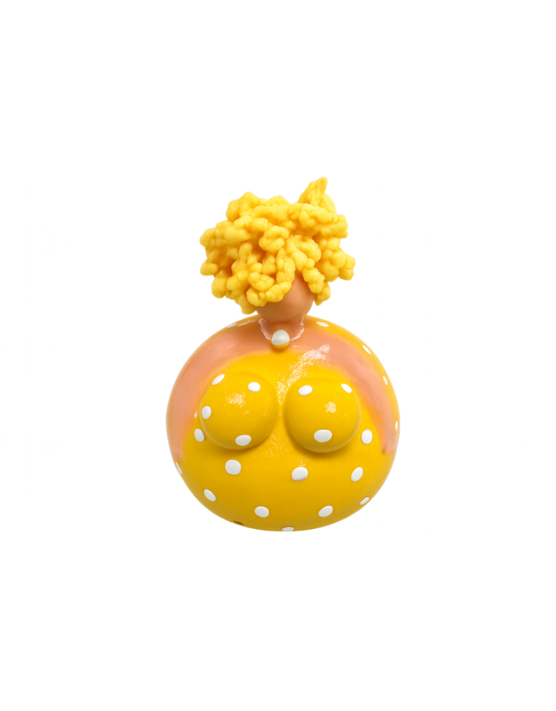 Dikke dame klein Geel