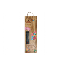 Houten plank met thermometer