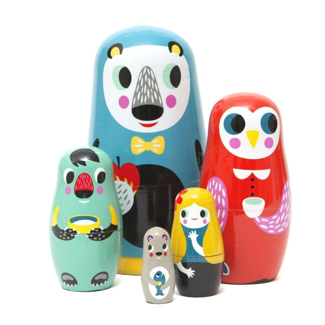 Petit Monkey Sketch Inc nesting dolls -babushka's- matroeska's Bosvriendjes Petit Monkey