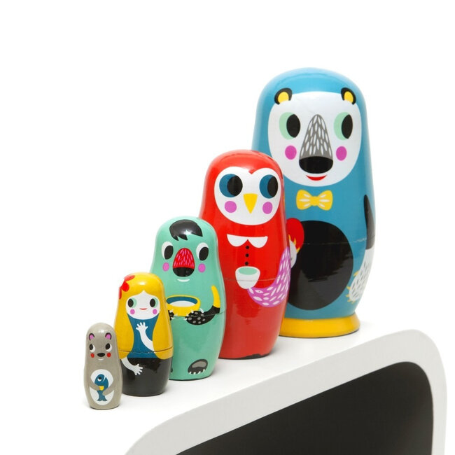 Petit Monkey Sketch Inc nesting dolls -babushka's- matroeska's Bosvriendjes Petit Monkey